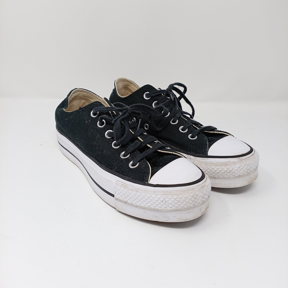 Converse Chuck Taylor All Star Lift Platform Black Canvas Sneakers 560250F Sz 7
